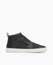 Side view of the Opa High-Top Sneaker in Black:  featuring an almond toe shape, elasticated bands in supple, buttery leathers and vegetable tanned linings and covered footbed. 1