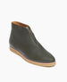 Coclico Pickle Boot in Boscu leather, a unique & casual boot with a pointed toe, front zip closure on a 10mm natural crepe sole - angle view.  2