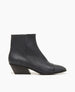 Coclico Women's bootie in coal leather with wood heel 1