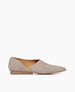 Coclico women's babouche inspired everyday flat with elegant cut in neutral tan suede. Coclico shoes are sustainably made in Spain. 1
