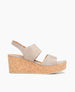 Coclico women's impact-absorbent classic cork wedge with elastic slingback in suede. Coclico shoes are sustainably made in Spain. 1