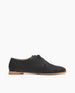 Side view of Coclico Holmes Flat in Black leather: an oxford flat with a modest squared-off toe and rounded heel.  1