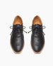 Coclico Holmes Flat in Black leather: an elegant oxford flat with a rounded heel and modest squared-off toe - top view. 3